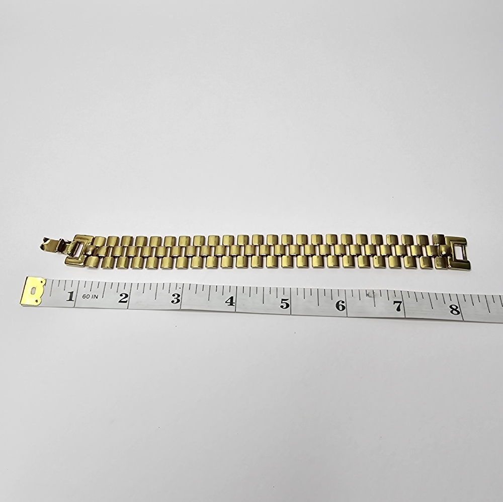 Monet VTG Chunky Unisex Gold Chain Bracelet - Picture 13 of 14